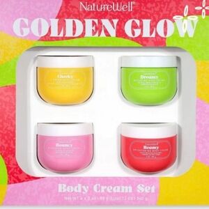 NatureWell Golden Glow Body Cream Set Of 4 NWT In Box